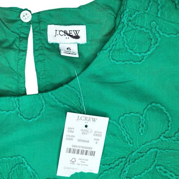 NWT J. Crew Eyelet Puff-Sleeve Mini Dress Size 6 - Picture 6 of 7